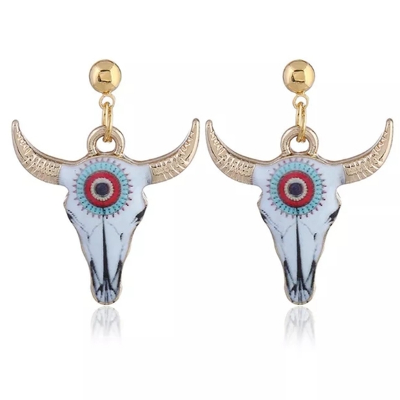 Jewelry - Longhorn Bull Earrings Western Earrings Cowgirl Earrings Aretes Vaqueros Rodeo